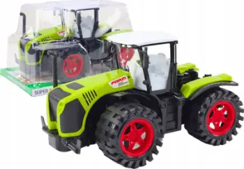 Lodër traktor LeanToys Large Farm, mekanizëm me fërkim, i gjelbër
