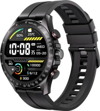 Smartwatch Haylou Solar Pro, ekran AMOLED, matje rrahje zemre SpO2, i zi
