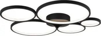 Lampë tavani LED Trio Lighting Rondo, dimmable, metal, e zezë mat