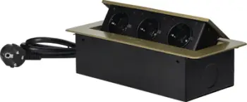 Prizë mobiljeje ORNO OR-AE-1337, 3x Schuko, kabllo 1.5m, bronzi