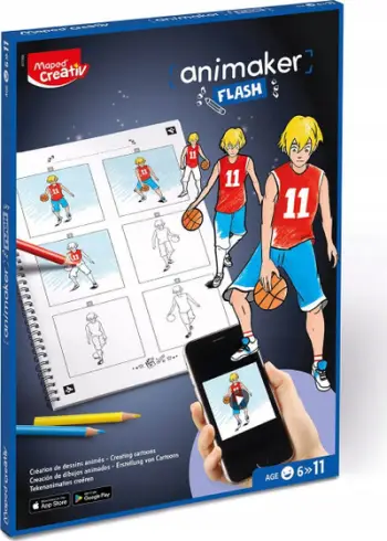 Set kreativ për animacione Maped Creativ Animaker Flash Action, 12 mini filma vizatimorë, me aplikacion