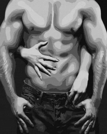 Set pikturë me numra Ideyka Seductive Body Lines, 40x50 cm, shumëngjyrësh