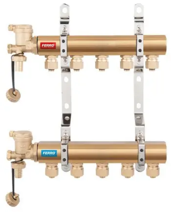 Kolektor hidraulik Ferro CHAPTER 9-WAY TG.F.SIZE N-RNZ09, 9 dalje, bronz