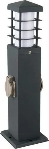 Shtyllë ndriçimi e jashtme V-Tac 8822, inox, me prize, gri