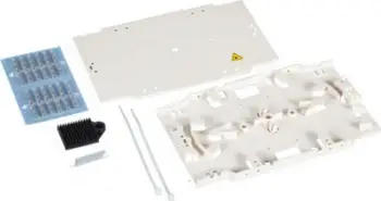 Set splice për fibra optike, kasetë 12 lidhje, aksesorë montimi, i bardhë