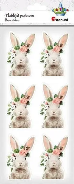 Stikera letre Hasta Rabbit, dizajn lepurush, 6 copë, shumëngjyrëshe