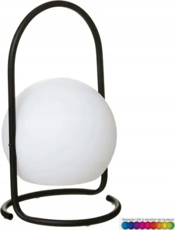 Lampë kopshti Atmosphera SPHERE, LED RGB, me bateri USB, e bardhë