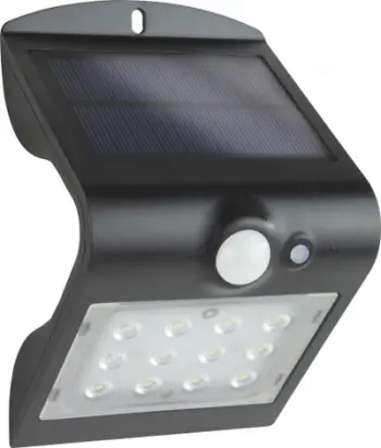 Dritë murale diellore REV Solar LED, me sensor lëvizjeje, e zezë