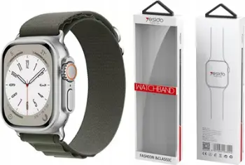 Rrip ore Yesido WB24 për Apple Watch, 38/40/41 mm, pambuk sport, jeshile khaki
