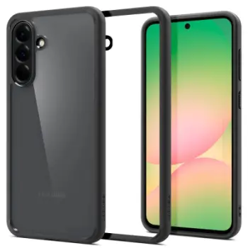 Mbrojtëse telefoni Spigen Ultra Hybrid, Samsung Galaxy A56 5G, transparente, kornizë e zezë mat