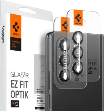 Mbrojtës xhami për kamera Spigen Optik Pro, 2 copë, për Samsung Galaxy Z Fold5, i zi