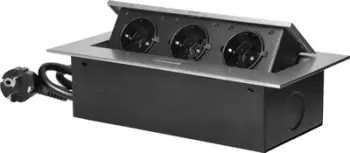 Prizë mobiljeje ORNO OR AE 1372, 3x Schuko, kabllo 1.5m, argjend