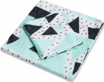 Set pelena muslin BambooLine, 2 copë, 75x75 cm 30x35 cm, blu e zezë e bardhë