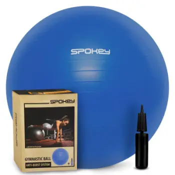 Top gjimnastikor Spokey FITBALL III, 75 cm, me pompë, blu