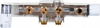 Set lidhës për ngrohje nën dysheme Kermi Xlink Plus ZV01680001, lidhje radiator 1/2", me kokë termostatike, i bardhë
