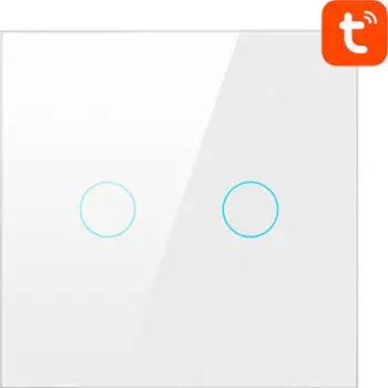 Ndërprerës inteligjent Avatto ZigBee Tuya, me prekje, 2 kanale, i bardhë