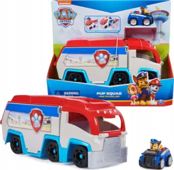 Set lodër PAW Patrol Pup Squad Patroller me veturë Chase, për fëmijë 3+