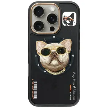 Mbështjellës telefoni Nimmy Cool Dog, për iPhone 16 Pro Max, MagSafe, i zi