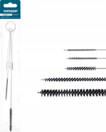 Set furça pastrimi Wessper CleanBrush, 5 copë, për makinë kafeje, argjendtë e zezë