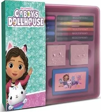 Set stampash dhe markera Multiprint Gabby's Dollhouse, me kuti ruajtëse, për fëmijë, shumëngjyrësh