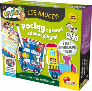 Lodër edukative Carotina Train With Games, tren interaktiv, fëmijë 3+, shumëngjyrëshe