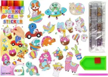 Set ngjitësash për diamond embroidery, gurë dekorativë, për fëmijë 5+