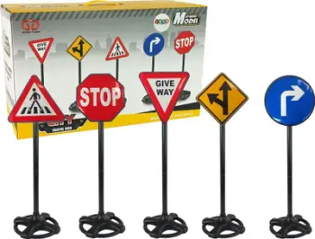 Set edukativ me tabela trafiku Lean Sport Large, 5 tabela, lartësi 82 cm, multikolor