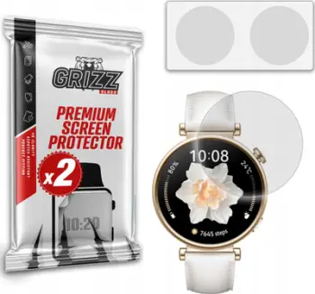 Fletë mbrojtëse GrizzProtector për Huawei Watch GT 4 41mm, 2 copë, anti gjurmë gishtash, transparente