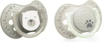 Biberon LOVI Buddy Bear, 6-18 muaj, silikon, set 2 copë, bezhë