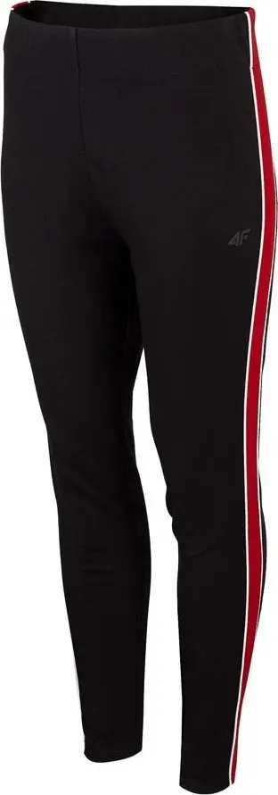 Leggings për femra 4F LEG012, shirit anësor, pa përforrim të brendshëm, të zeza