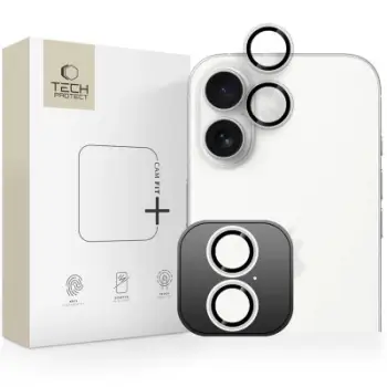 Mbrojtës kamere Tech-Protect Camring Fit+ për iPhone 17, xham alumini, rezistent ndaj gërvishtjeve, transparent