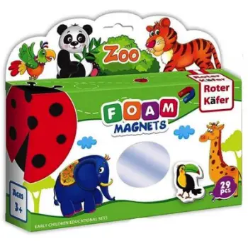 Set magnetësh shkumë Roter Käfer Zoo, 29 copë, për fëmijë 3+, shumëngjyrësh