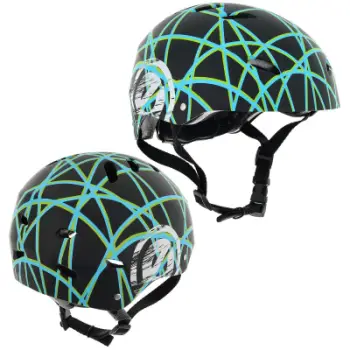 Helmetë skateri Enero Pro Skate Scratch R.S, madhësia M, e rregullueshme, e zezë me motive