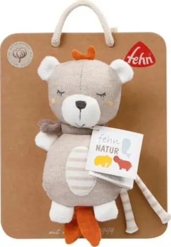 Lodër muzikore varëse BABY FEHN fehnNATUR Teddy, pambuk organik, për foshnje, bezhë