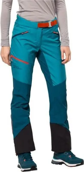 Pantallona skish për femra Jack Wolfskin ALPSPITZE PANTS W, softshell, RECCO, ngjyrë kaltër