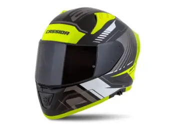 Helmetë moto Cassida Aero Drome 1869, full face, me mbrojtëse dielli, e zezë