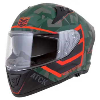 Helmetë integrale Cassida Aero ATCK, polikarbonat, xham Pinlock, jeshile e zezë gri portokalli