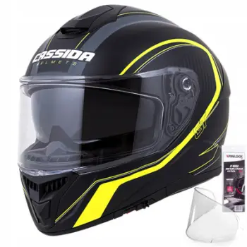 Kaskë motoçiklete Cassida GT 2, integral sport touring, fiber xhami, me Pinlock, e zezë, S