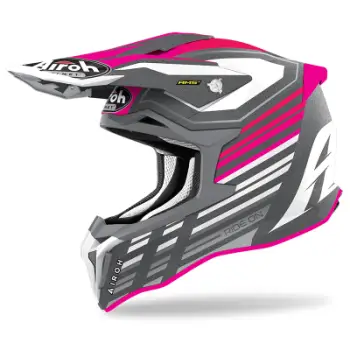 Kaska motocross Airoh Strycker Shaded Carbon, madhësia 2XL, karboni, rozë