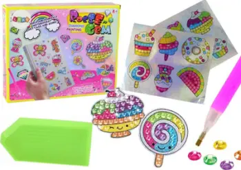 Set dekorimi me diamante LEAN Toys, autocollantë karamele, shumëngjyrësh