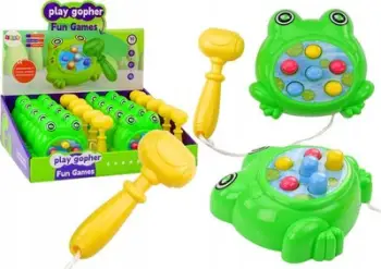 Lojë tavoline Mini Wac A Mole Frog, me çekiç, me drita dhe zë, jeshile