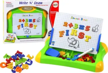 Tabla magnetike edukative Leantoys, me shkronja dhe numra, shumëngjyrëshe