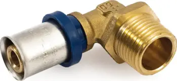 Përshtatës këndor 90° press clamp Idrosan 20x1/2", bronz, për tuba multilayer