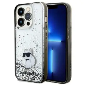Mbulesë telefoni Karl Lagerfeld Liquid Glitter, për iPhone 14 Pro, transparente, me shkëlqim