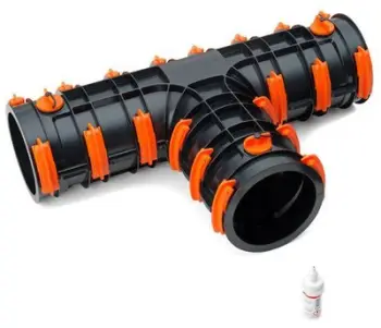 Set lidhës Rehau RTX RAUTHERMEX T-sleeve small Gen III, lidhje me muf ngjitëse, shumëpjesësh, i zi