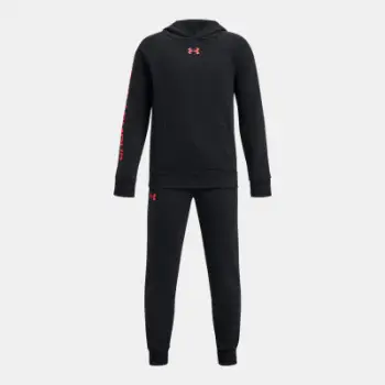 Trening për djem Under Armour Rival Fleece, set bluzë dhe pantallona, për gjatësi 137-149 cm, i zi