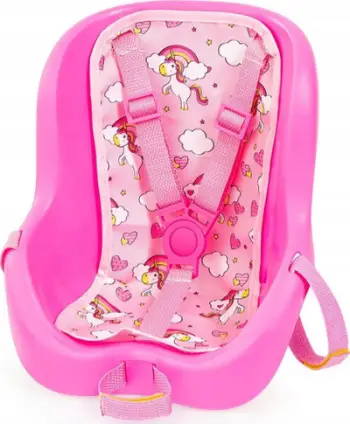 Sedilja biçiklete për kukulla Bayer Design, për kukulla deri 46 cm, rozë me unikorn