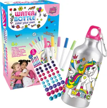 Set kreativ për shishe uji Creative, pikturim dhe sticker diamantë, unicorn