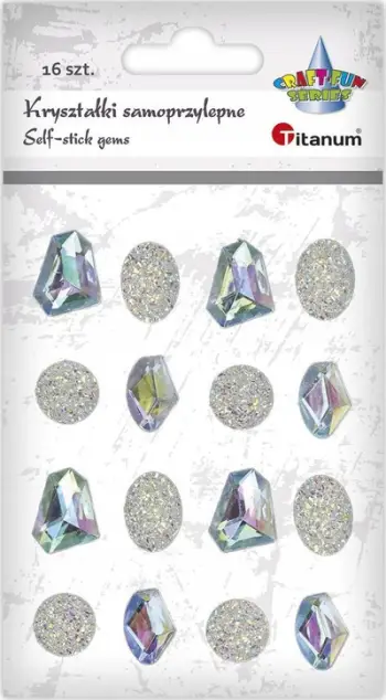 Kristale vetëngjitëse dekorative Pebbles Silver Mix, 16 copë, argjendi