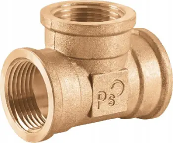 Tee bronzi PERFEXIM PHA-312, lidhës për ujë dhe ngrohje, bronz CW617N